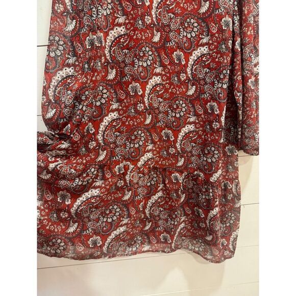 Loft Shimmer Paisley Flounce Dress NWOT XL - Picture 5 of 9
